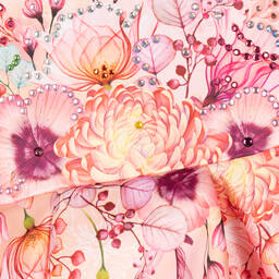 EIRENE-Pink Satin Floral Dress | Childrensalon Outlet