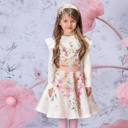 EIRENE-Розовая атласная юбка с цветами | Childrensalon Outlet