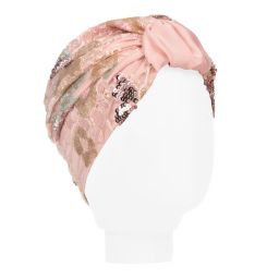 EIRENE-Pink Tulle & Sequin Turban | Childrensalon Outlet
