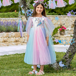 EIRENE-Pink Tulle Unicorn Dress | Childrensalon Outlet
