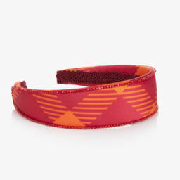 EIRENE-Red & Orange Tartan Satin Hairband | Childrensalon Outlet