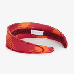 EIRENE-Red & Orange Tartan Satin Hairband | Childrensalon Outlet