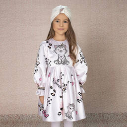 EIRENE-White Satin Princess Dress | Childrensalon Outlet