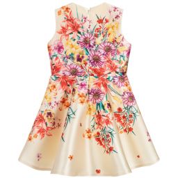 EIRENE-فستان ساتان لون أصفر بطبعة ورود | Childrensalon Outlet