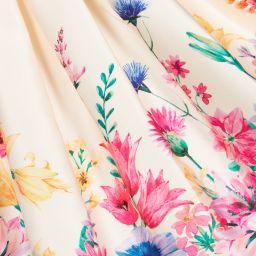 EIRENE-Yellow Floral Satin Dress | Childrensalon Outlet