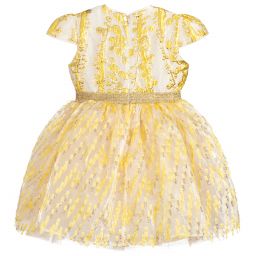 EIRENE-Yellow & Gold Chiffon Dress | Childrensalon Outlet