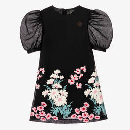 Elie Saab-Black Floral Embroidered Dress | Childrensalon Outlet