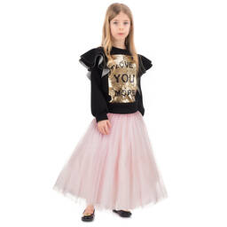 Elie Saab-Black & Gold Sequin Sweatshirt | Childrensalon Outlet