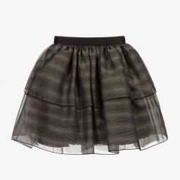 Elie Saab-Black Lurex Chiffon Skirt | Childrensalon Outlet