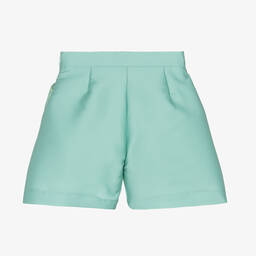 Elie Saab-Girls Aqua Blue Satin Shorts | Childrensalon Outlet
