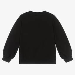 Elie Saab-Girls Black Cotton Sweatshirt | Childrensalon Outlet