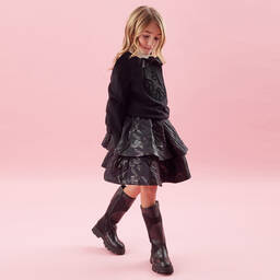 Elie Saab-Girls Black Cotton Sweatshirt | Childrensalon Outlet