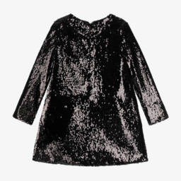 Elie Saab-Girls Black Sequin Floral Dress | Childrensalon Outlet