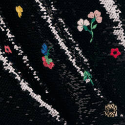 Elie Saab-Girls Black Sequin Floral Dress | Childrensalon Outlet