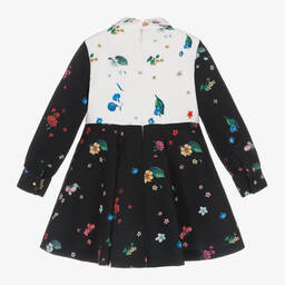 Elie Saab-Girls Black & White Floral Dress | Childrensalon Outlet