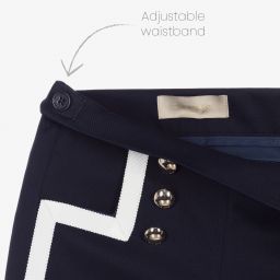 Elie Saab-Girls Blue Cotton Trousers | Childrensalon Outlet