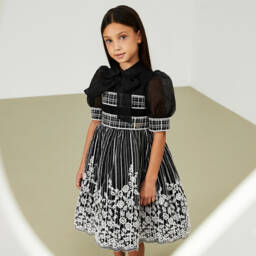 Elie Saab-Элегантное черное платье из органзы для девочек | Childrensalon Outlet