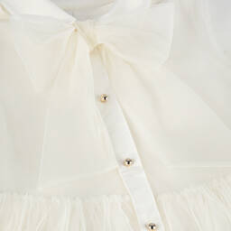 إيلي صعب-فستان تول مطرز لون عاجي | Childrensalon Outlet