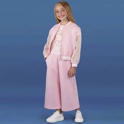Elie Saab-Girls Pink Neoprene Trousers | Childrensalon Outlet