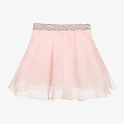 إيلي صعب-تنورة بكُسرات حرير أورغانزا وتول لون زهري | Childrensalon Outlet