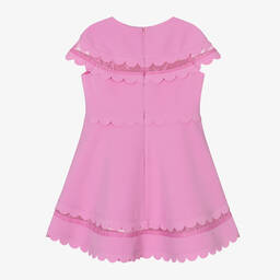Elie Saab-Girls Pink Scalloped Crêpe Dress | Childrensalon Outlet