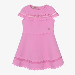 Elie Saab-Girls Pink Scalloped Crêpe Dress | Childrensalon Outlet
