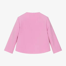 إيلي صعب-جاكيت كريب لون زهري مزين بديامنتي للبنات | Childrensalon Outlet