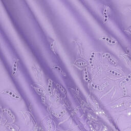 Elie Saab-Girls Purple Embroidered Cotton Dress | Childrensalon Outlet