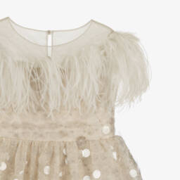 Elie Saab-Золотое блестящее платье из тюля для девочек | Childrensalon Outlet