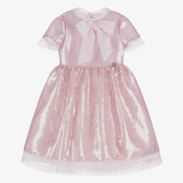 Elie Saab-فستان شيفون فاخر للبنات مع فيونكة براقة | Childrensalon Outlet