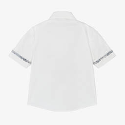 Elie Saab-Белая хлопковая блузка с бантом и стразами для девочек | Childrensalon Outlet