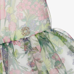 Elie Saab-Girls White Floral Organza Dress | Childrensalon Outlet