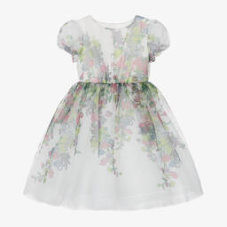 Elie Saab-Girls White Floral Organza Dress | Childrensalon Outlet