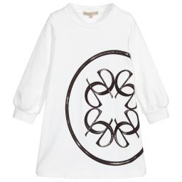 Elie Saab-Girls White Jersey Logo Dress | Childrensalon Outlet