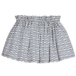 Elie Saab-Navy Blue & White Cotton Skirt | Childrensalon Outlet