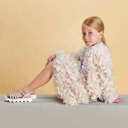 Elie Saab-Pink & Green Floral Skirt | Childrensalon Outlet