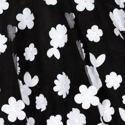 Elie Saab-Teen Black Floral Tulle Skirt | Childrensalon Outlet