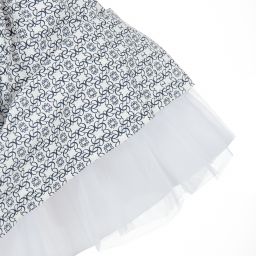 Elie Saab-Teen Blue & White Logo Skirt | Childrensalon Outlet