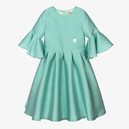 Elie Saab-Teen Girls Aqua Blue Satin Dress | Childrensalon Outlet