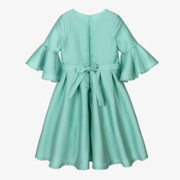 Elie Saab-Teen Girls Aqua Blue Satin Dress | Childrensalon Outlet
