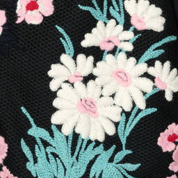 Elie Saab-Teen Girls Black Floral Bomber Jacket | Childrensalon Outlet