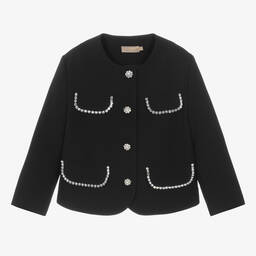 Elie Saab-Teen Girls Black Jewel Embellished Jacket | Childrensalon Outlet