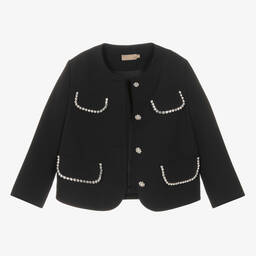 Elie Saab-Teen Girls Black Jewel Embellished Jacket | Childrensalon Outlet