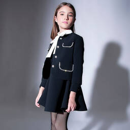 Elie Saab-Teen Girls Black Jewel Embellished Jacket | Childrensalon Outlet