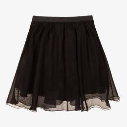 إيلي صعب-تنورة تينز بناتي حرير أورغانزا لون أسود | Childrensalon Outlet