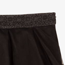 إيلي صعب-تنورة تينز بناتي حرير أورغانزا لون أسود | Childrensalon Outlet