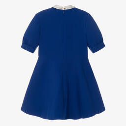 Elie Saab-Синее платье из креп-твила для девочек-подростков | Childrensalon Outlet