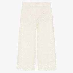 Elie Saab-Teen Girls Ivory Lace Trousers | Childrensalon Outlet
