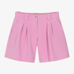 Elie Saab-Teen Girls Pink Diamanté Pleated Shorts | Childrensalon Outlet