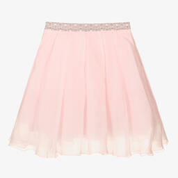 إيلي صعب-تنورة بكُسرات حرير أورغانزا لون زهري | Childrensalon Outlet